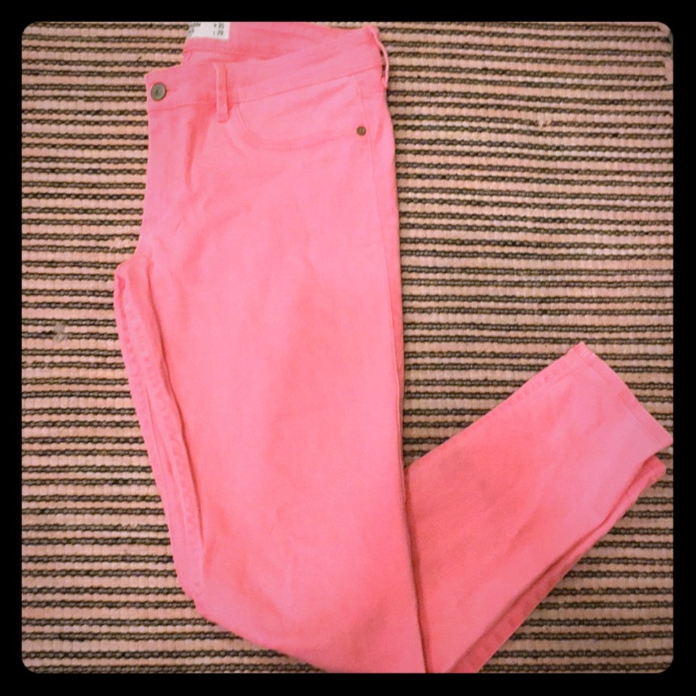 A&F Hot Pink Skinny Jeans